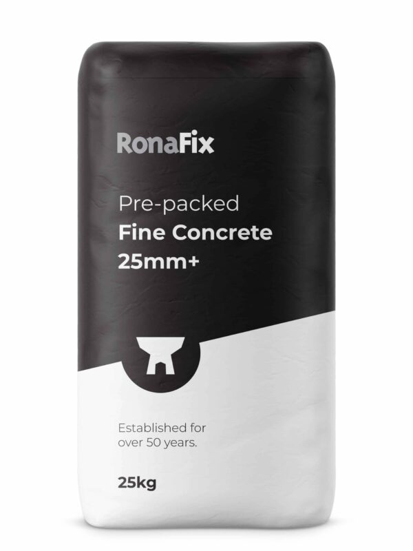 Ronafix Prepacked Fine Concrete 25mm Plus - 25Kg Bag