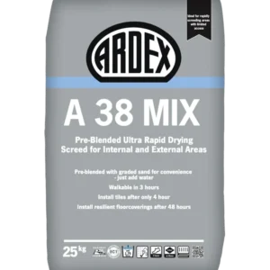 Ardex A38 Mix Pre-Blended Rapid Drying Cement - 25Kg Bag