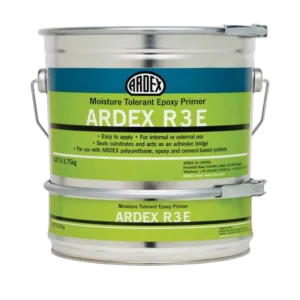 ARDEX R 3 E Moisture Tolerant Epoxy Primer is a two component solvent free epoxy resin for use on concrete and cementitious surfaces that have damp surfaces